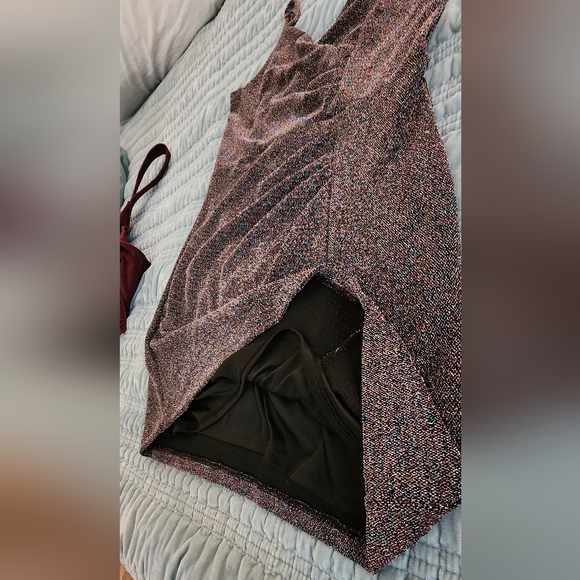 Express Multi Colored Metallic Spaghetti Strap Dress Size Medium NWOT - Picture 3 of 7